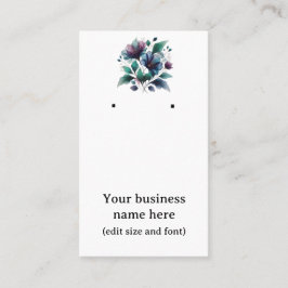 素敵な青い抽象芸術の花とイヤリングカード。 名刺