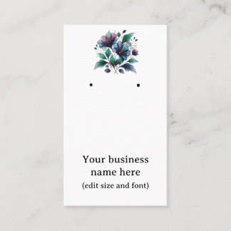 素敵な青い抽象芸術の花とイヤリングカード。 名刺