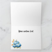 素敵な青い水彩のトマト カード (内部)