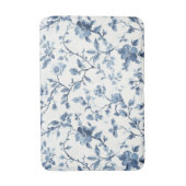 素敵な青白の花柄 バスマット (正面縦)