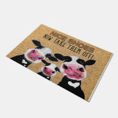 素敵な靴は今、彼らを脱いでdoormat、かわいい牛 ドアマット (アングル)