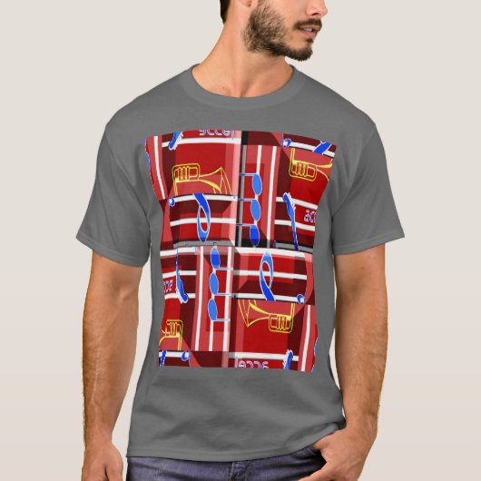 素敵な音楽ブルーサマーバイブ幾何学ロマンチ Tシャツ (正面)