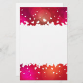 素敵な飛んでいるハート縁ど文房具のレターヘッド 便箋 (正面/裏面)