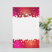 素敵な飛んでいるハート縁ど文房具のレターヘッド 便箋 (スタンド正面)