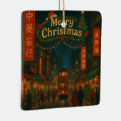 素敵な香港のクリスマスの街 セラミックオーナメント (右)
