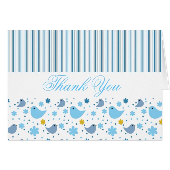 素敵な鳥のグラフィックデザインサンキューカード (正面横)
