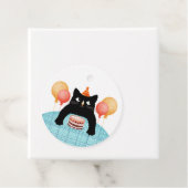 素敵な黒猫とお誕生日ケーキメッセージカード フェイバータグ (インサイチュ)
