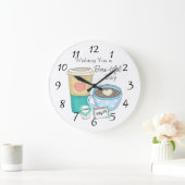 素敵な1日をお過ごしください。コーヒーにちなんで ラージ壁時計 (ホーム)