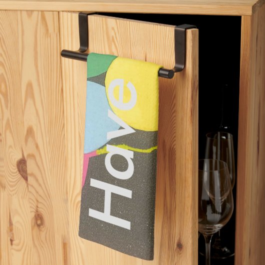 素敵な1日を! 誕生日 自分で作る キッチンタオル (三つ折り)