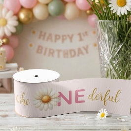 素敵な1歳の誕生日デイジー グログランリボン