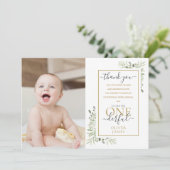 素敵な1歳の誕生日写真 サンキューカード (スタンド正面)