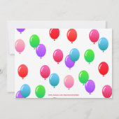 素敵な4歳の誕生日バルーン ブルー フォト 招待状 (裏面)