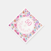 素敵な50と素晴らしい水の色の誕生日パーティー スタンダードカクテルナプキン (角)