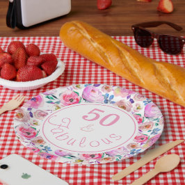 素敵な50と素晴らしい水色 ペーパープレート