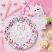 素敵な50と素晴らしい水色 ペーパープレート (パーティー)