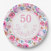 素敵な50と素晴らしい水色 ペーパープレート (正面)