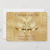 素敵な50周年ゴールデンウェディングアニバーサリーの招待状 招待状 (正面)