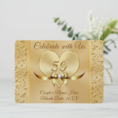 素敵な50周年ゴールデンウェディングアニバーサリーの招待状 招待状 (スタンド正面)