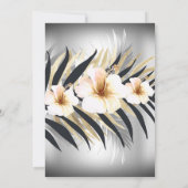 素敵な50歳のビジュー シルバー ゴールド ハイビスカス パーティー 招待状 (裏面)