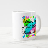 素敵な60番目の誕生日マグカップと誕生日祈りの言葉 ジャンボコーヒーマグカップ (正面右)