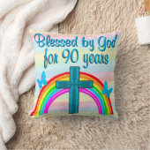 素敵な90番目の誕生日恵み枕 クッション (ブランケット)