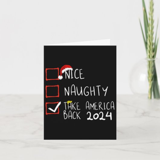 素敵な いたずら アメリカを取り戻せ 2024 面白い トランプ X'mas カード (正面)