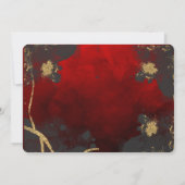 素敵な、スタイリッシュな赤、グレー、ゴールドのウェディング 招待状 (裏面)