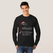 素敵な+悪戯な+呼吸療法士のクリスマスリスト Tシャツ (正面フル)