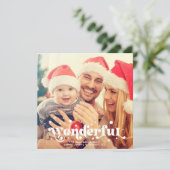 素敵な | 現代のボーホー レトロ テキスト ファミリー フォト シーズンカード (スタンド正面)