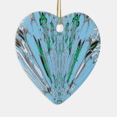 素敵な 美しい アクアブルー 素晴らしい 花柄 芸術 セラミックオーナメント (右)