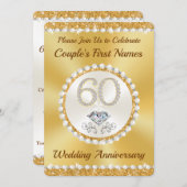 素敵な、60周年結婚記念日の招待状 招待状 (正面/裏面)