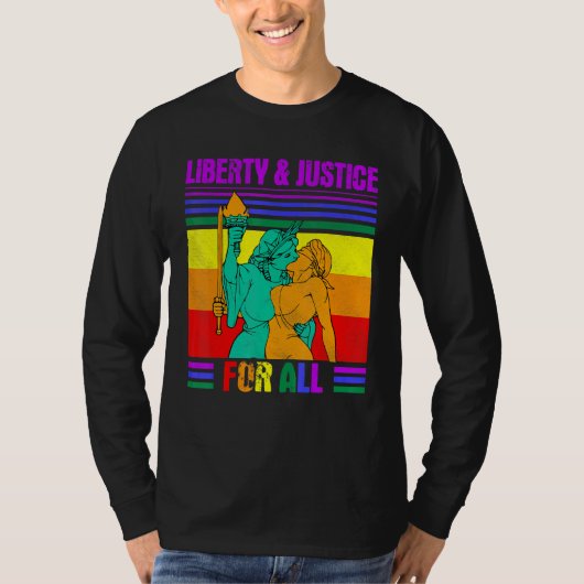 素敵なLGBTプライド自由正義の像すべてのプロ Tシャツ (正面)