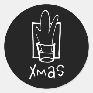 素敵なXmasショットグラス ラウンドシール