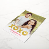 素敵なXOXOフォイルのバレンタインデーのフォトカード 箔シーズンカード (回転した状態)