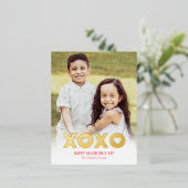 素敵なXOXOフォイルのバレンタインデーの写真はがき 箔シーズンポストカード (立ち正面)