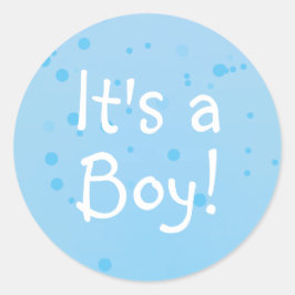 素敵!男の子だ! 青いインクスポット ラウンドシール