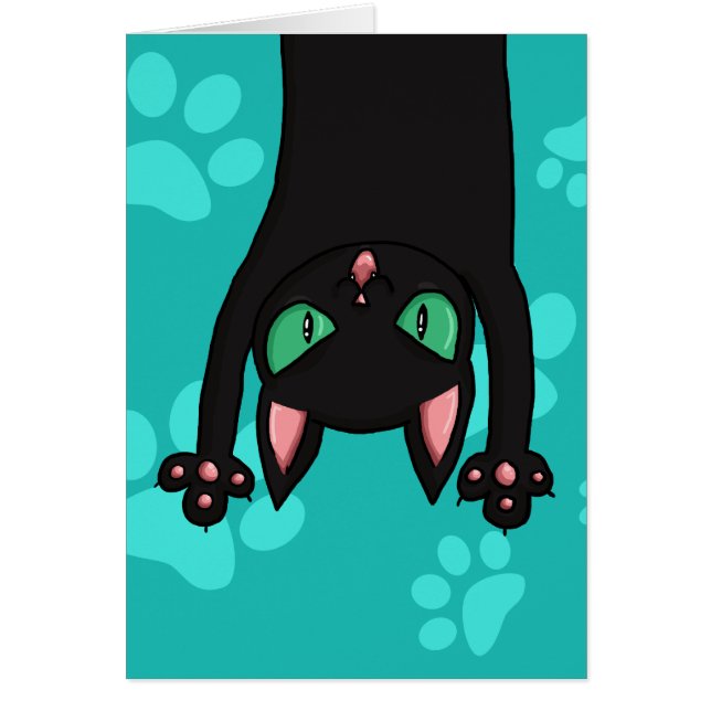 素早く書き留めている黒猫 (正面)