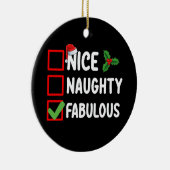 素晴いけならしいサおもしろいンタ・クリスマスリスト セラミックオーナメント (右)