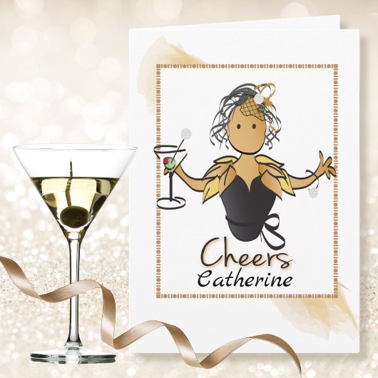 素晴おもしろいらしい可愛いアフリカ系アメリカ人誕生日 カード