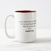 素晴おもしろいらしい退職金 ツートーンマグカップ (左)