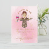 素晴おもしろいらしい60赤面金ゴールドエスニック60誕生日 招待状 (スタンド正面)