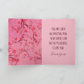 素晴かわいらしらしい夫のためのピンクバレンタインハート シーズンカード (内部)