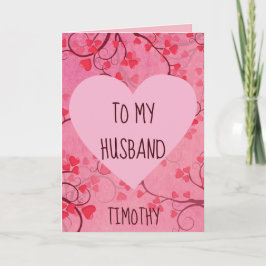 素晴かわいらしらしい夫のためのピンクバレンタインハート シーズンカード