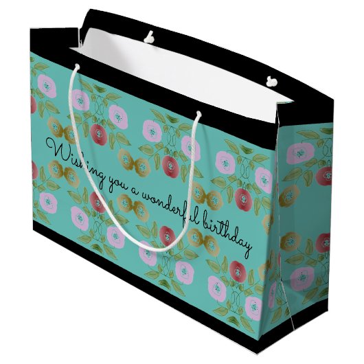 素晴かわいらしらしい誕生日バッグ ラージペーパーバッグ (裏面アングル)
