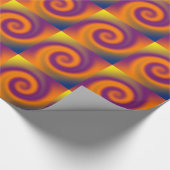 素晴しいオレンジ紫色の円の渦巻 ラッピングペーパー (角)