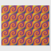 素晴しいオレンジ紫色の円の渦巻 ラッピングペーパー (フラット)