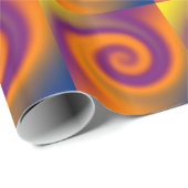素晴しいオレンジ紫色の円の渦巻 ラッピングペーパー (ロールコーナー)