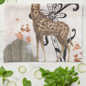 素晴しいキリン キッチンタオル (折り畳み)