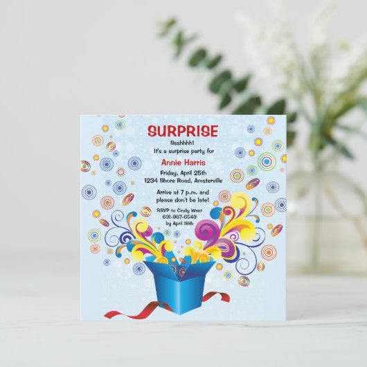 素晴しいギフト用の箱の招待状 招待状 (スタンド正面)