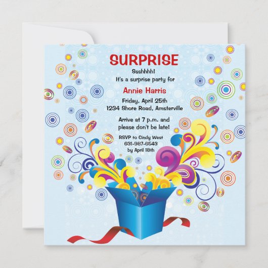 素晴しいギフト用の箱の招待状 招待状 (正面)